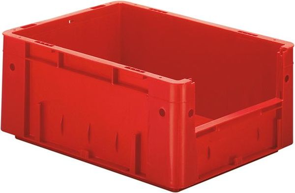 lag144223.jpg Sichtlagerkasten rot B300xT400xH175 mm Auflast 500kg, VE 4 Stk. ohne Griffloch
