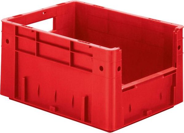 epl122412.jpg Sichtlagerkasten rot B300xT400xH210 mm Auflast 500kg, VE 4 Stk. mit Griffloch