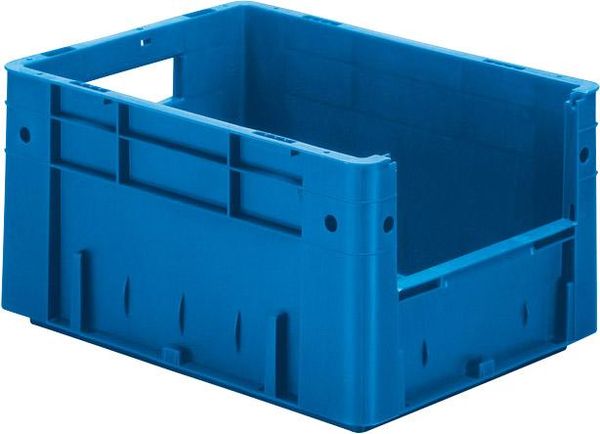 epl122413.jpg Sichtlagerkasten blau B300xT400xH210 mm Auflast 500kg, VE 4 Stk. mit Griffloch
