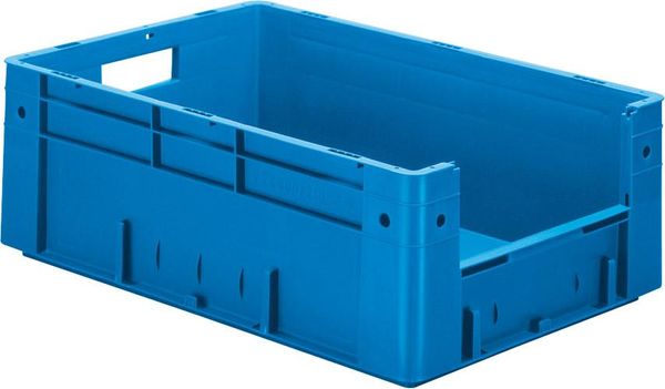 epl122408.jpg Sichtlagerkasten blau B400xT600xH210 mm Auflast 600kg, VE 2 Stk. mit Griffloch