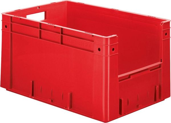 epl122404.jpg Sichtlagerkasten rot B400xT600xH320 mm Auflast 600kg, VE 2 Stk. mit Griffloch
