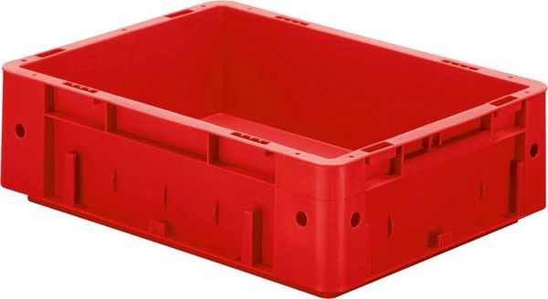epl122442.jpg Transport-Stapelkasten B400xT300xH120 mm rot Auflast 600kg ohne Griffloch