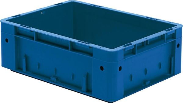 Transport-Stapelkasten B400xT300xH145 mm blau Auflast 600kg ohne Griffloch
