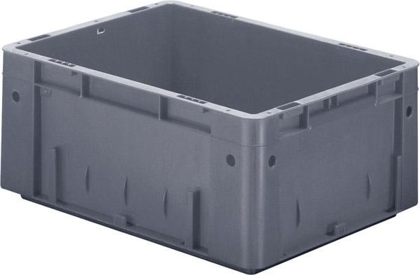 Transport-Stapelkasten B400xT300xH175 mm grau Auflast 600kg ohne Griffloch