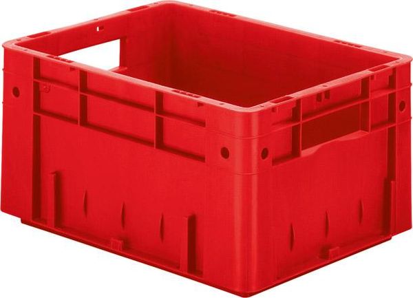 epl122436.jpg Transport-Stapelkasten B400xT300xH210 mm rot Auflast 600kg mit Griffloch