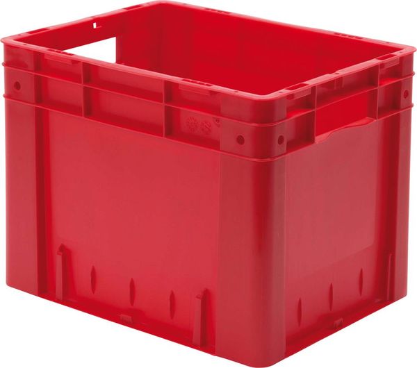 lag160953.jpg Transport-Stapelkasten B400xT320xH320 mm rot Auflast 600kg mit Griffloch