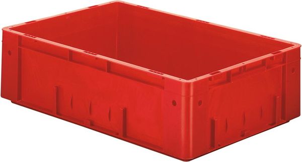 lag144227.jpg Transport-Stapelkasten B600xT400xH175 mm rot Auflast 700kg ohne Griffloch