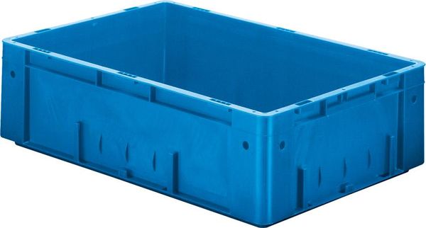 Transport-Stapelkasten B600xT400xH175 mm blau Auflast 700kg ohne Griffloch