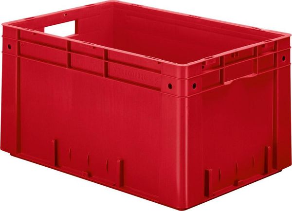 epl122418.jpg Transport-Stapelkasten B600xT400xH320 mm rot Auflast 700kg mit Griffloch