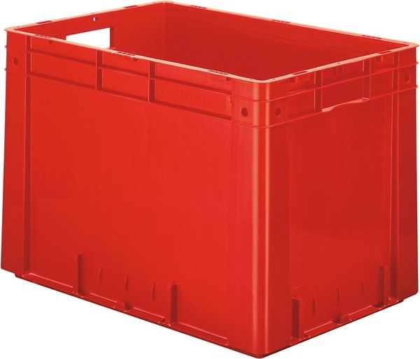 lag144234.jpg Transport-Stapelkasten B600xT400xH420 mm rot Auflast 700kg mit Griffloch