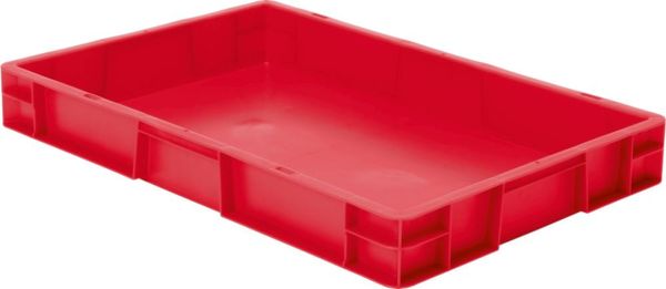epl122354.jpg Transport-Stapelkasten B600xT400xH75 mm rot, geschlossen ohne Griffloch