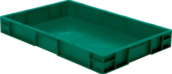 epl122353.jpg Transport-Stapelkasten B600xT400xH75 mm grün, geschlossen ohne Griffloch