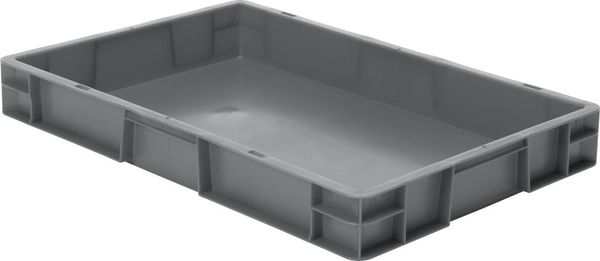 epl122352.jpg Transport-Stapelkasten B600xT400xH75 mm grau, geschlossen ohne Griffloch