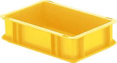 Transport-Stapelkasten B300xT200xH75 mm gelb, geschlossen ohne Griffloch