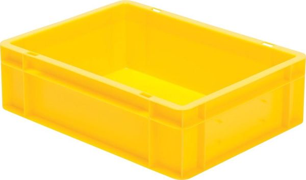 pim115510.jpg Transport-Stapelkasten B400xT300xH120 mm gelb, geschlossen ohne Griffloch