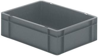 Transport-Stapelkasten B400xT300xH120 mm grau, geschlossen ohne Griffloch