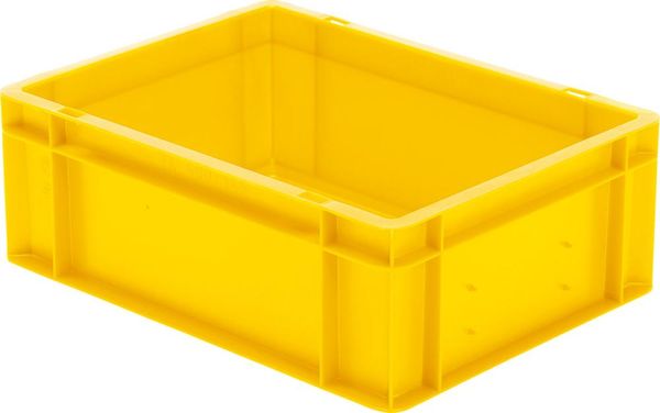 Transport-Stapelkasten B400xT300xH145 mm gelb, geschlossen ohne Griffloch