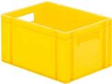 Transport-Stapelkasten B400xT300xH210 mm gelb, geschlossen mit Griffloch