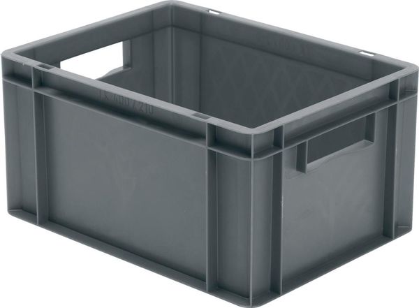 epl121583.jpg Transport-Stapelkasten B400xT300xH210 mm grau, geschlossen mit Griffloch