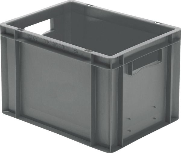 epl122382.jpg Transport-Stapelkasten B400xT300xH270 mm grau, geschlossen mit Griffloch