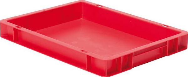 lag144197.jpg Transport-Stapelkasten B400xT300xH50 mm rot, geschlossen ohne Griffloch