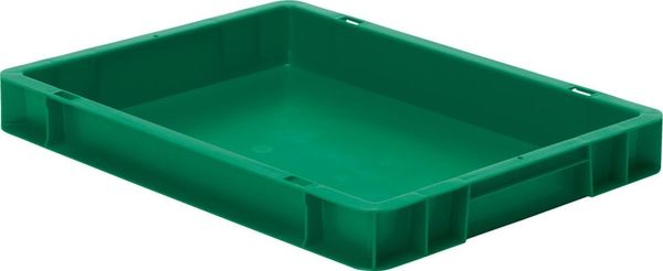 epl122345.jpg Transport-Stapelkasten B400xT300xH50 mm grün, geschlossen ohne Griffloch