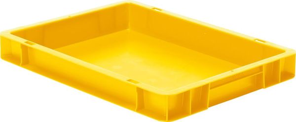 Transport-Stapelkasten B400xT300xH50 mm gelb, geschlossen ohne Griffloch