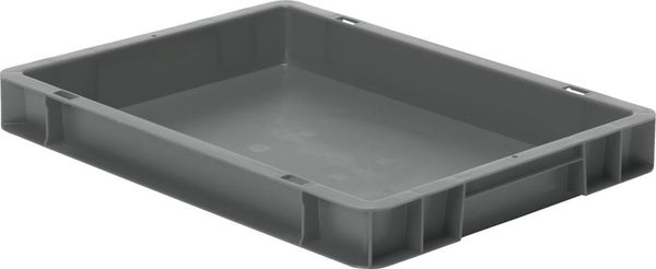 epl122344.jpg Transport-Stapelkasten B400xT300xH50 mm grau, geschlossen ohne Griffloch