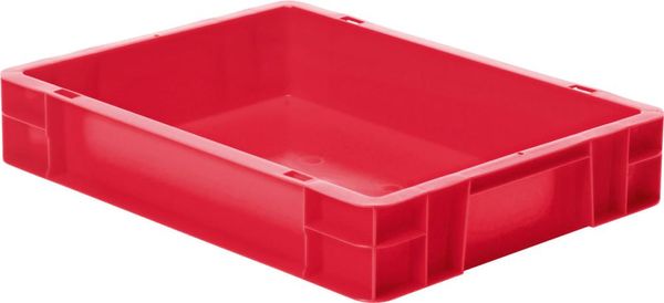 epl122348.jpg Transport-Stapelkasten B400xT300xH75 mm rot, geschlossen ohne Griffloch