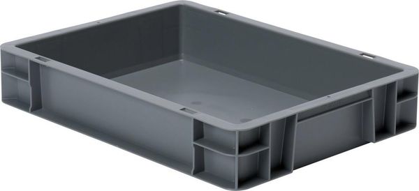 pim115490.jpg Transport-Stapelkasten B400xT300xH75 mm grau, geschlossen ohne Griffloch