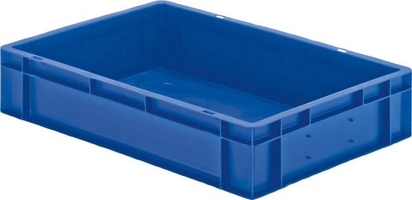 Transport-Stapelkasten B600xT400xH120 mm blau, geschlossen ohne Griffloch