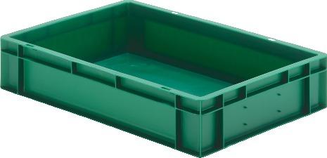 pim115506.jpg Transport-Stapelkasten B600xT400xH120 mm grün, geschlossen ohne Griffloch