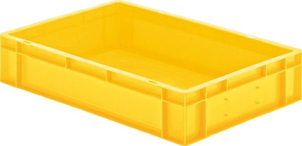 Transport-Stapelkasten B600xT400xH120 mm gelb, geschlossen ohne Griffloch
