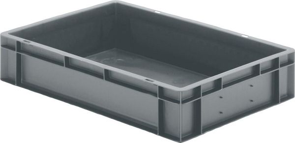 epl121581.jpg Transport-Stapelkasten B600xT400xH120 mm grau, geschlossen ohne Griffloch