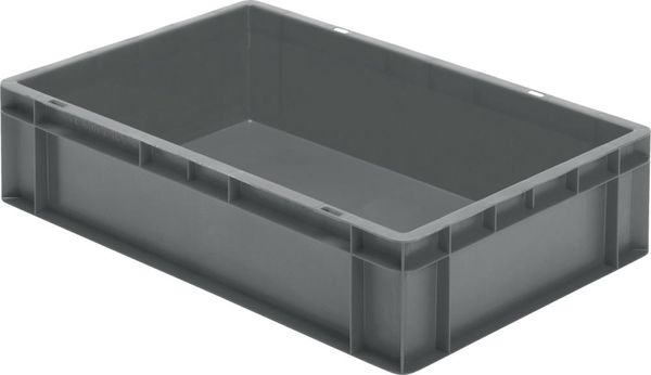 Transport-Stapelkasten B600xT400xH145 mm grau, geschlossen ohne Griffloch