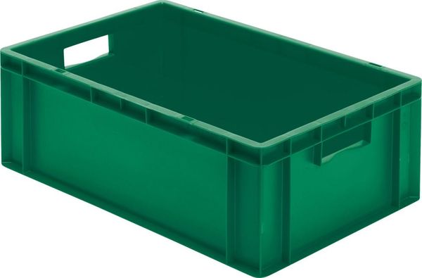 epl122369.jpg Transport-Stapelkasten B600xT400xH210 mm grün, geschlossen mit Griffloch