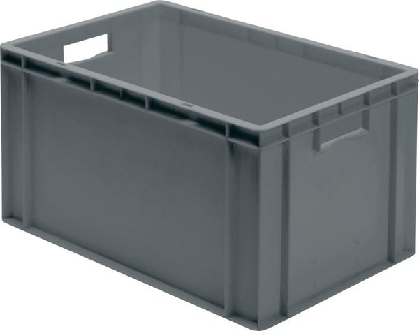 epl121579.jpg Transport-Stapelkasten B600xT400xH320 mm grau, geschlossen mit Griffloch