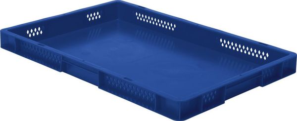 Transport-Stapelkasten B600xT400xH50 mm blau, geschlossen ohne Griffloch