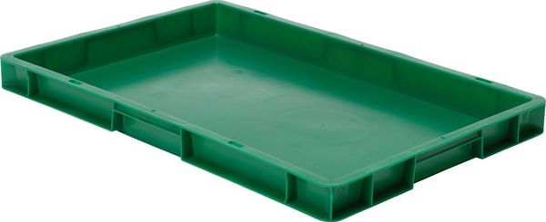 lag160943.jpg Transport-Stapelkasten B600xT400xH50 mm grün, geschlossen ohne Griffloch