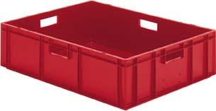 lag144206.jpg Transport-Stapelkasten B800xT600xH210 mm rot, geschlossen mit Griffloch