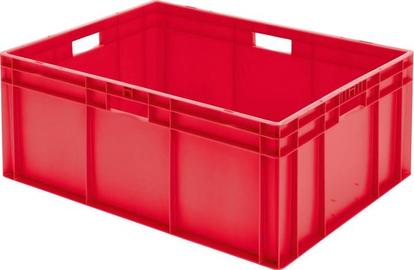 epl122361.jpg Transport-Stapelkasten B800xT600xH320 mm rot, geschlossen mit Griffloch