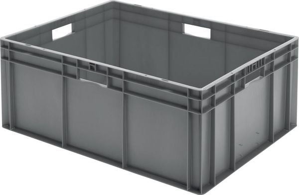 epl122381.jpg Transport-Stapelkasten B800xT600xH320 mm grau, geschlossen mit Griffloch