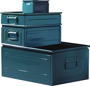 ube114769.jpg Stapeltransportkasten Stahl Gr.4 grau-blau B140xT200x130 mm