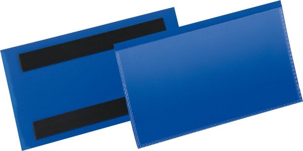 ube107747.jpg Etikettentasche B150xH67 mm blau, magnetisch VE 50 Stück