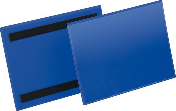 ube107748.jpg Etikettentasche B210xH148 mm A5 quer blau, magnetisch VE 50 Stück