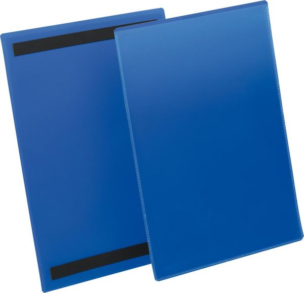 ube107749.jpg Etikettentasche B210xH297 mm A4 hoch blau, magnetisch VE 50 Stück