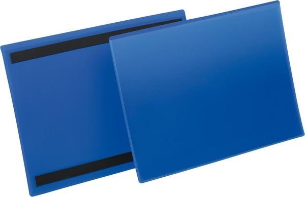 ube107751.jpg Etikettentasche B297xH210 mm A4 quer blau, magnetisch VE 50 Stück