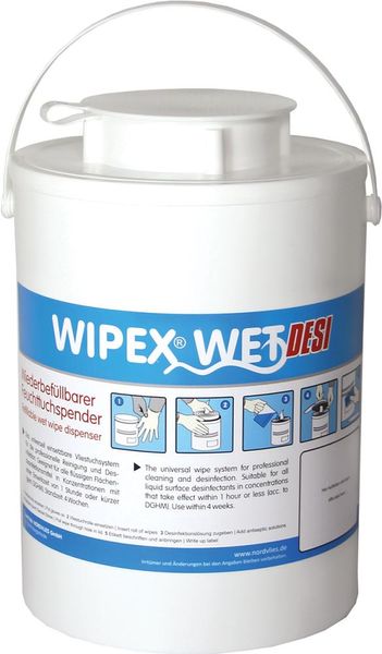 lag195054.jpg WIPEX-WET Feuchttuch- spender, weiß Kunststoff