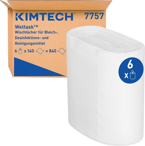 lag1100760.jpg WypAll® Wettask Reinigungstücher für Lösungsmittel, weiß 140 Tücher auf Rolle