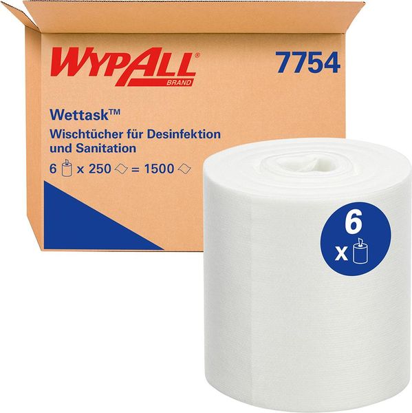 lag1100761.jpg WypAll® Wettask Reinigungstücher für Desinfektionsmittel, weiß250 Tücher auf Rolle